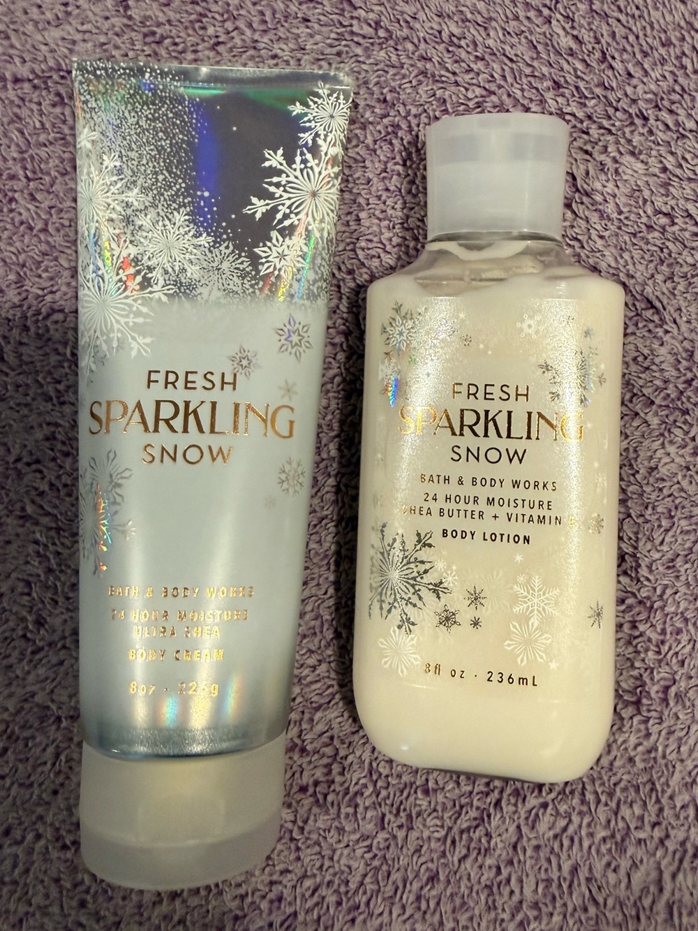 Bath & Body Works Fresh Sparkling Snow Body Cream and Lotion